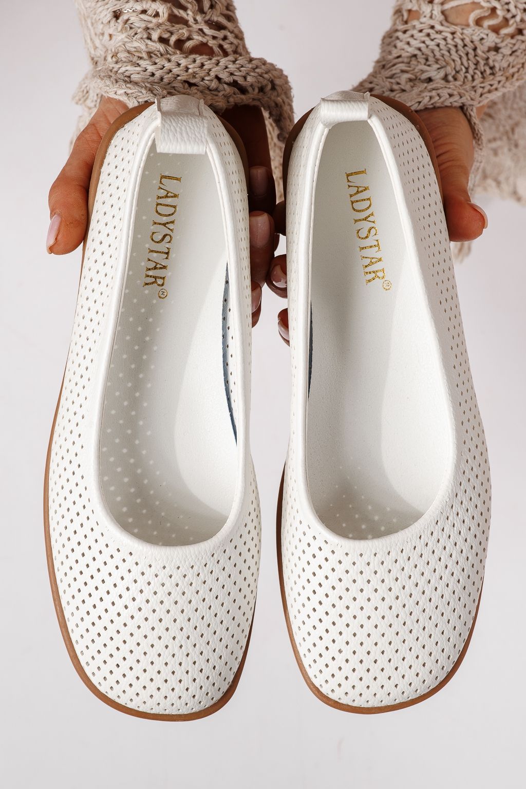 Női balettcipők fehéri öko bőrből készült Amaya #24882