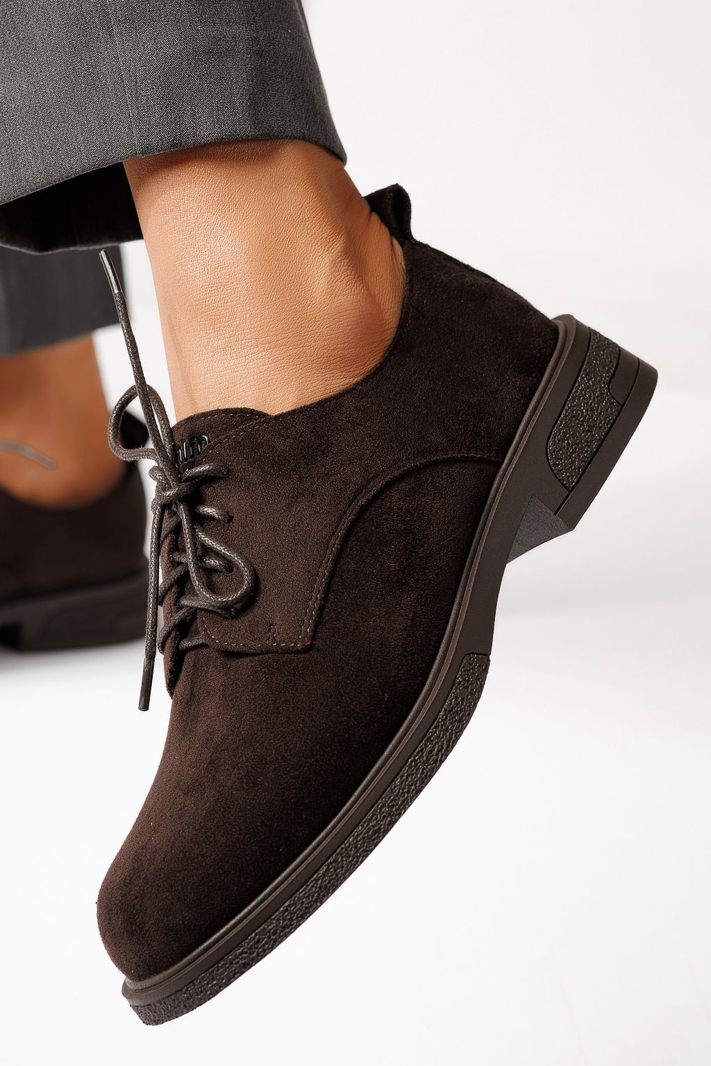 Női alkalmi cipők barna öko velúrból készült Bellamy #24893