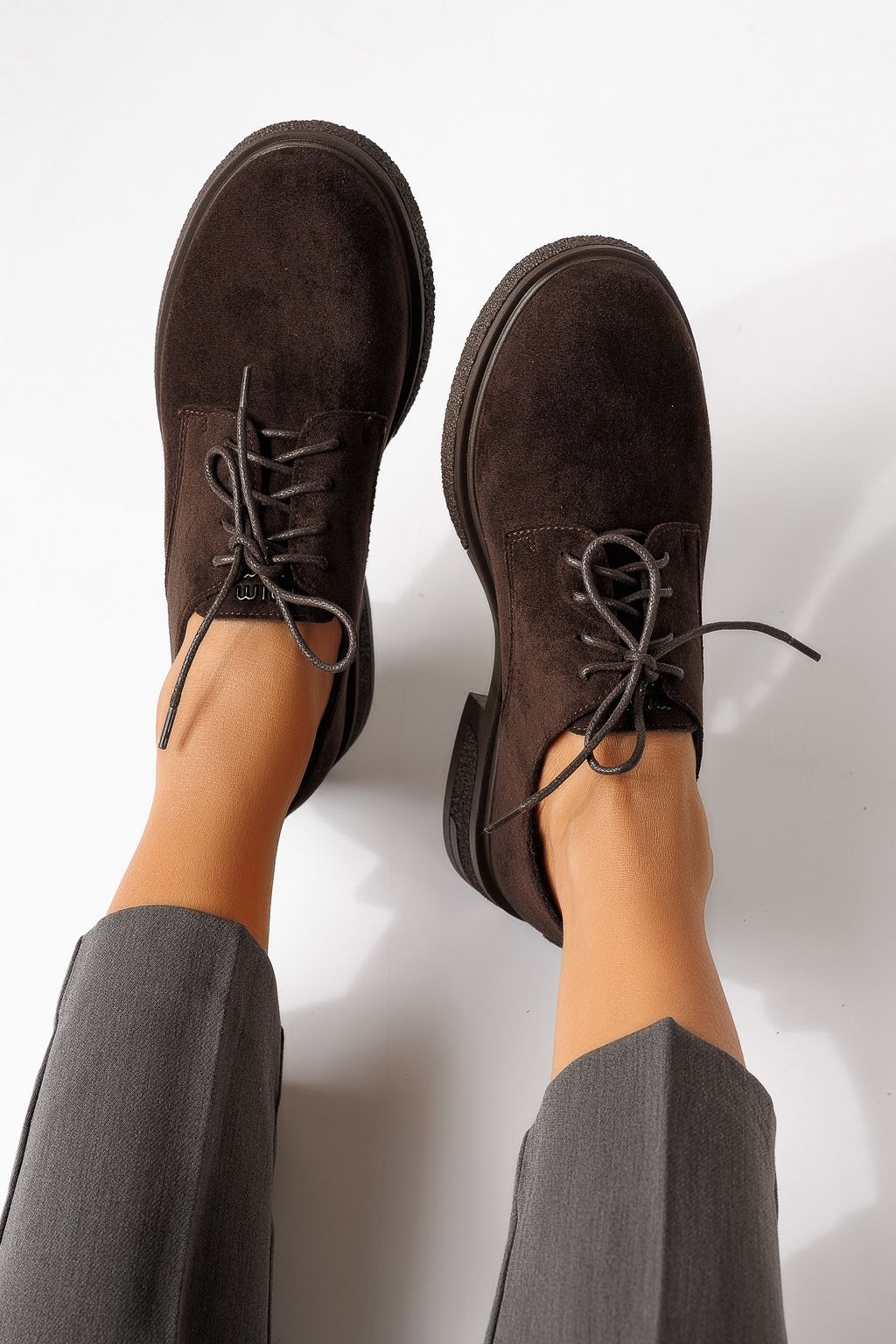 Női alkalmi cipők barna öko velúrból készült Bellamy #24893