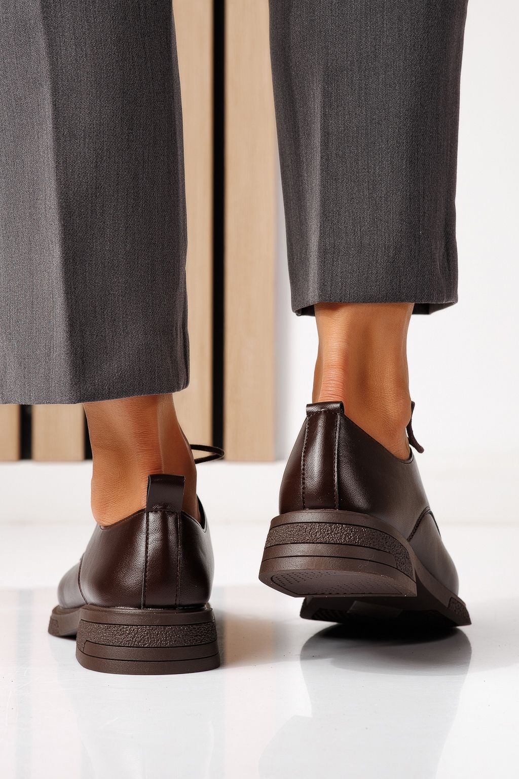 Női alkalmi cipők barna öko bőrből készült Bellamy #24889