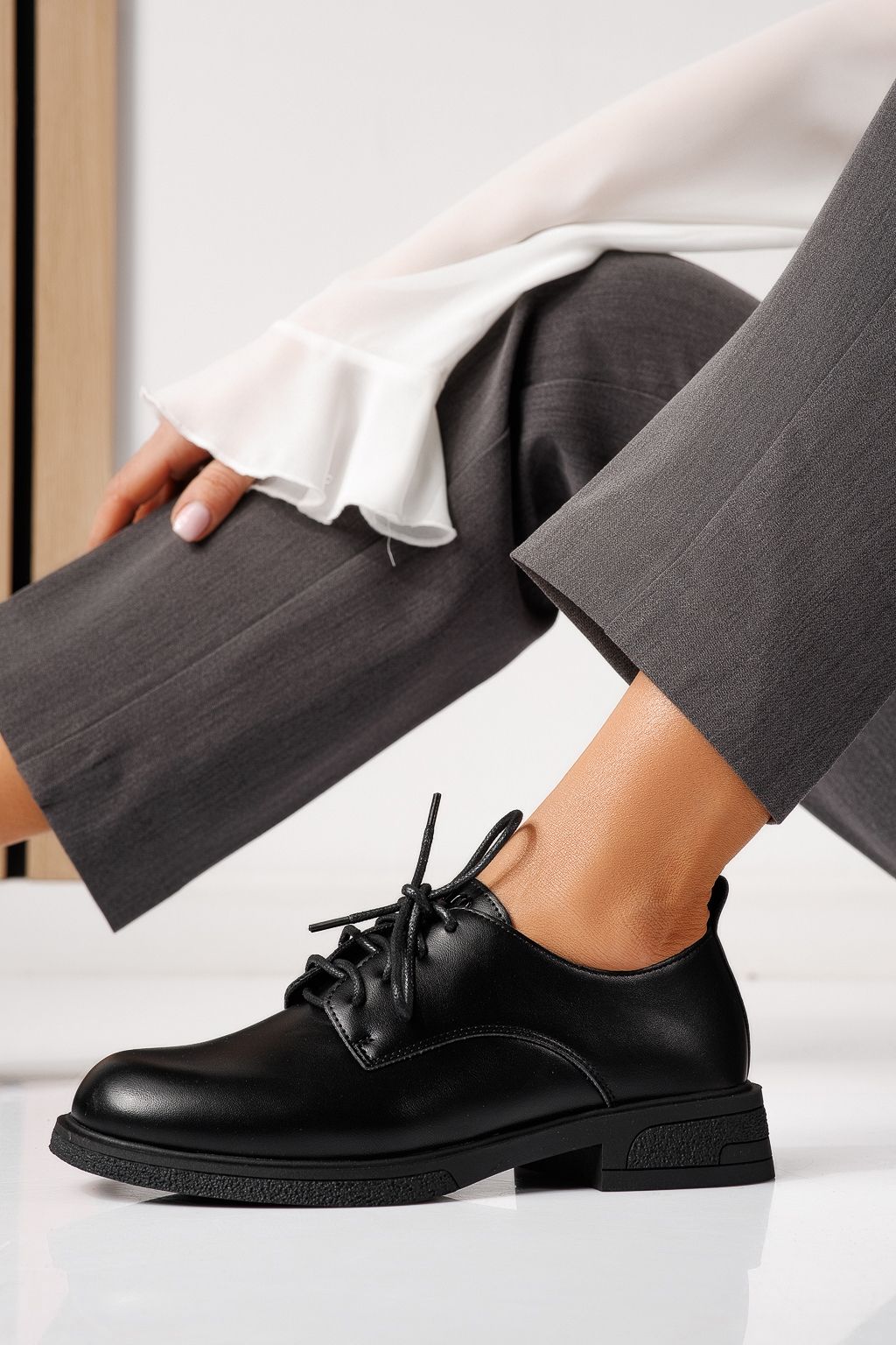 Női alkalmi cipők fekete öko bőrből készült Bellamy #24892