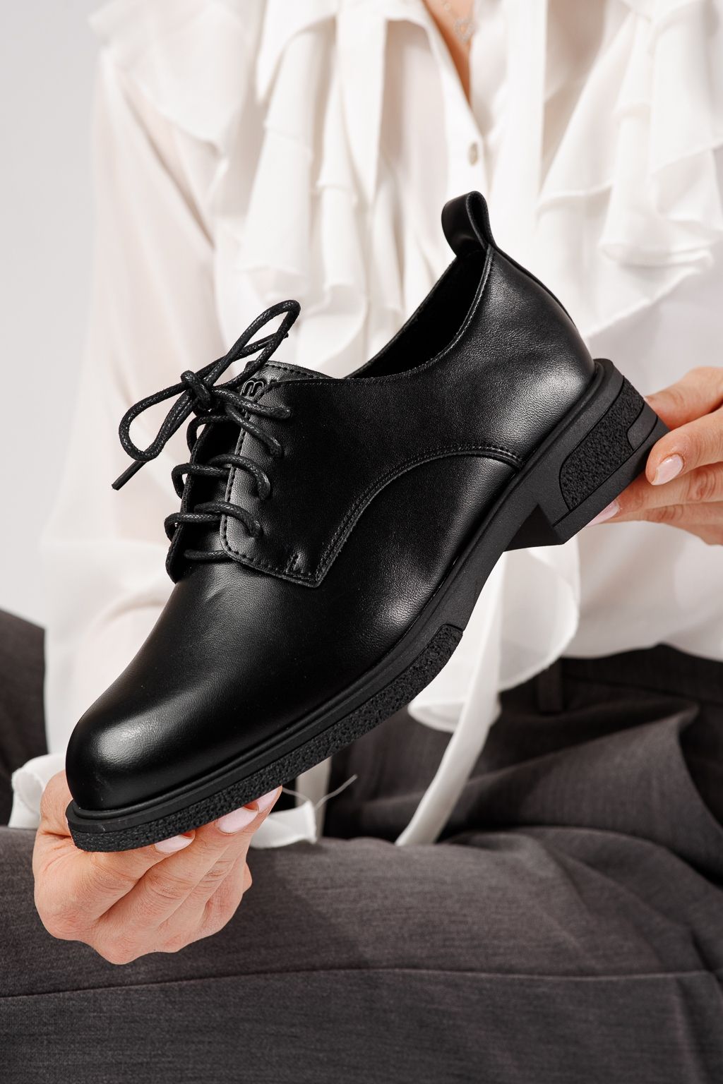 Női alkalmi cipők fekete öko bőrből készült Bellamy #24892