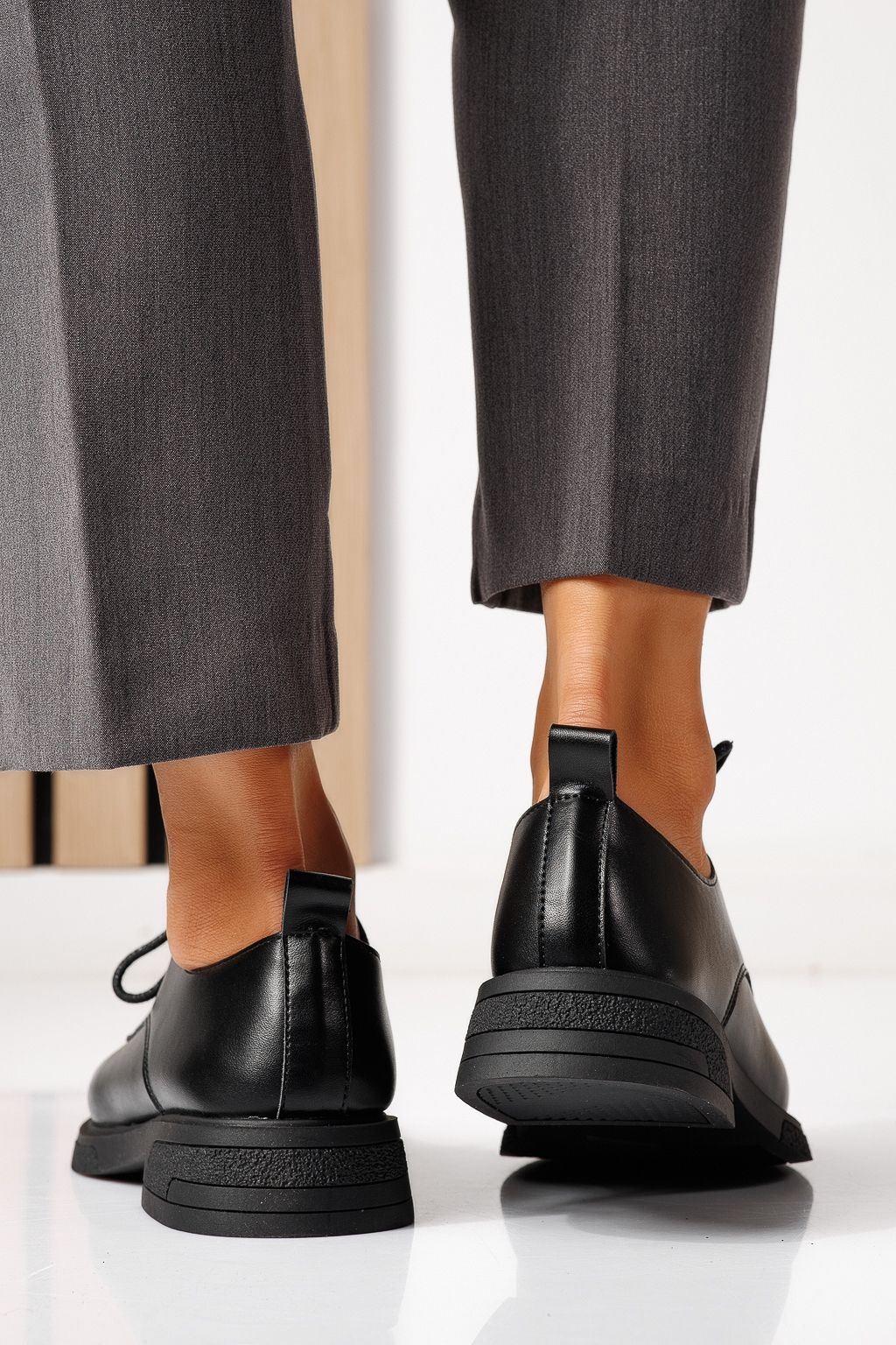 Női alkalmi cipők fekete öko bőrből készült Bellamy #24892