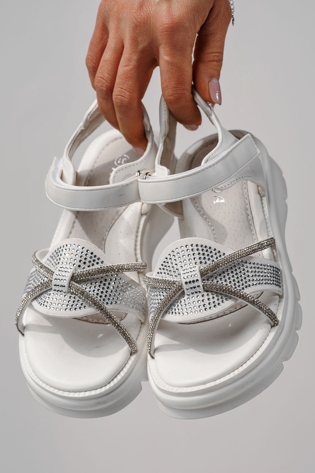 Gyerek szandálok fehére öko bőrből készült Althea  #24952