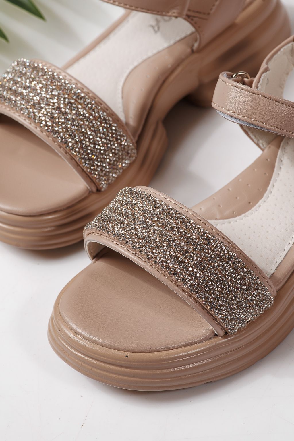 Gyerek szandálok rózsaszín öko bőrből készült Enara #24918