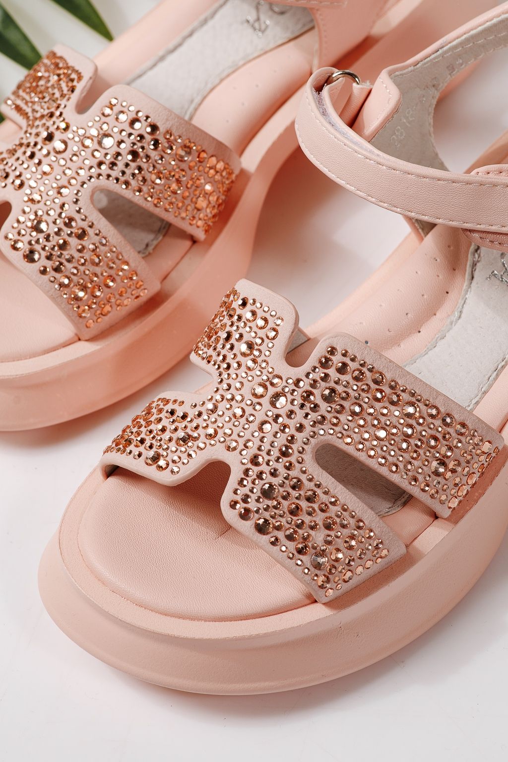 Gyerek szandálok rózsaszín öko bőrből készült Lovia #24957