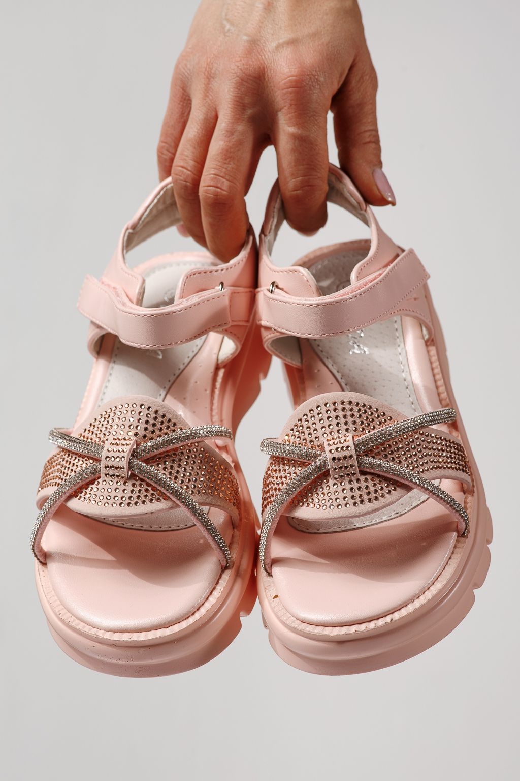 Gyerek szandálok rózsaszín öko bőrből készült Althea  #24954