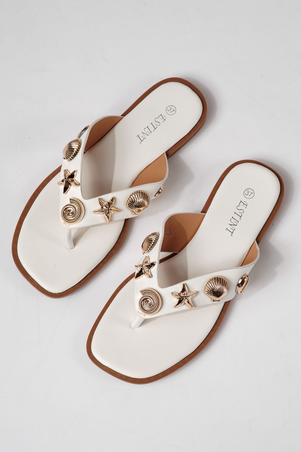 Női papucsok fehéri öko bőrből készült Zelia #24800