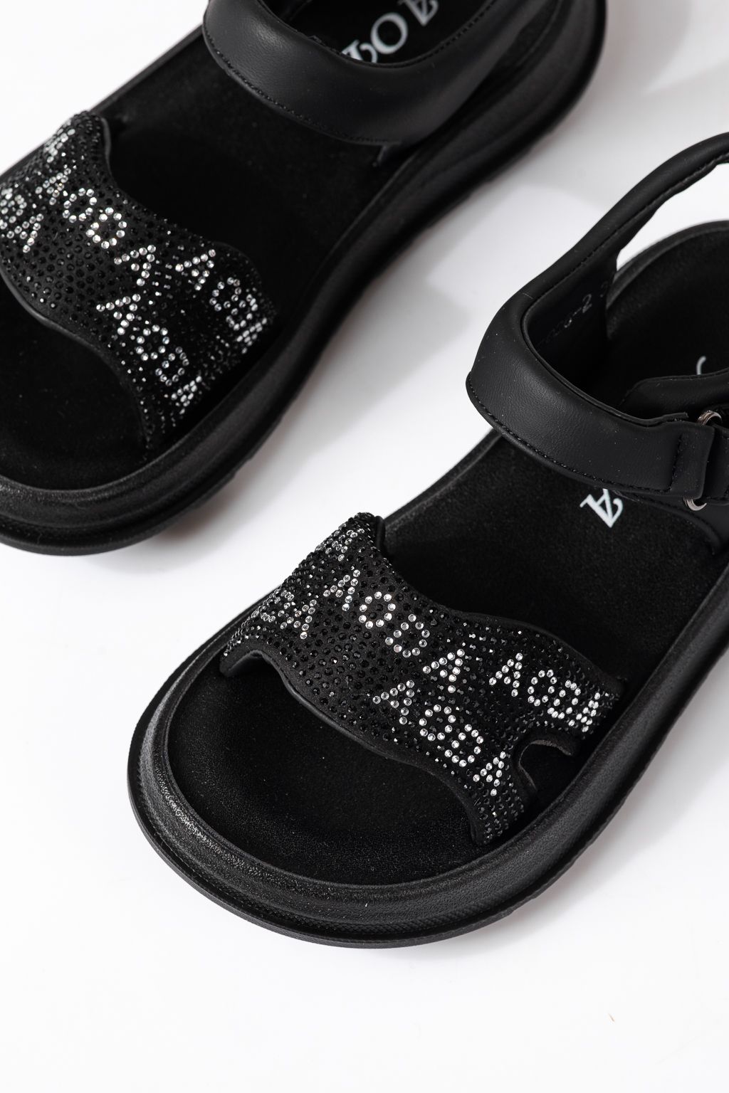 Gyerek szandálok fekete öko bőrből készült Ivara #24926