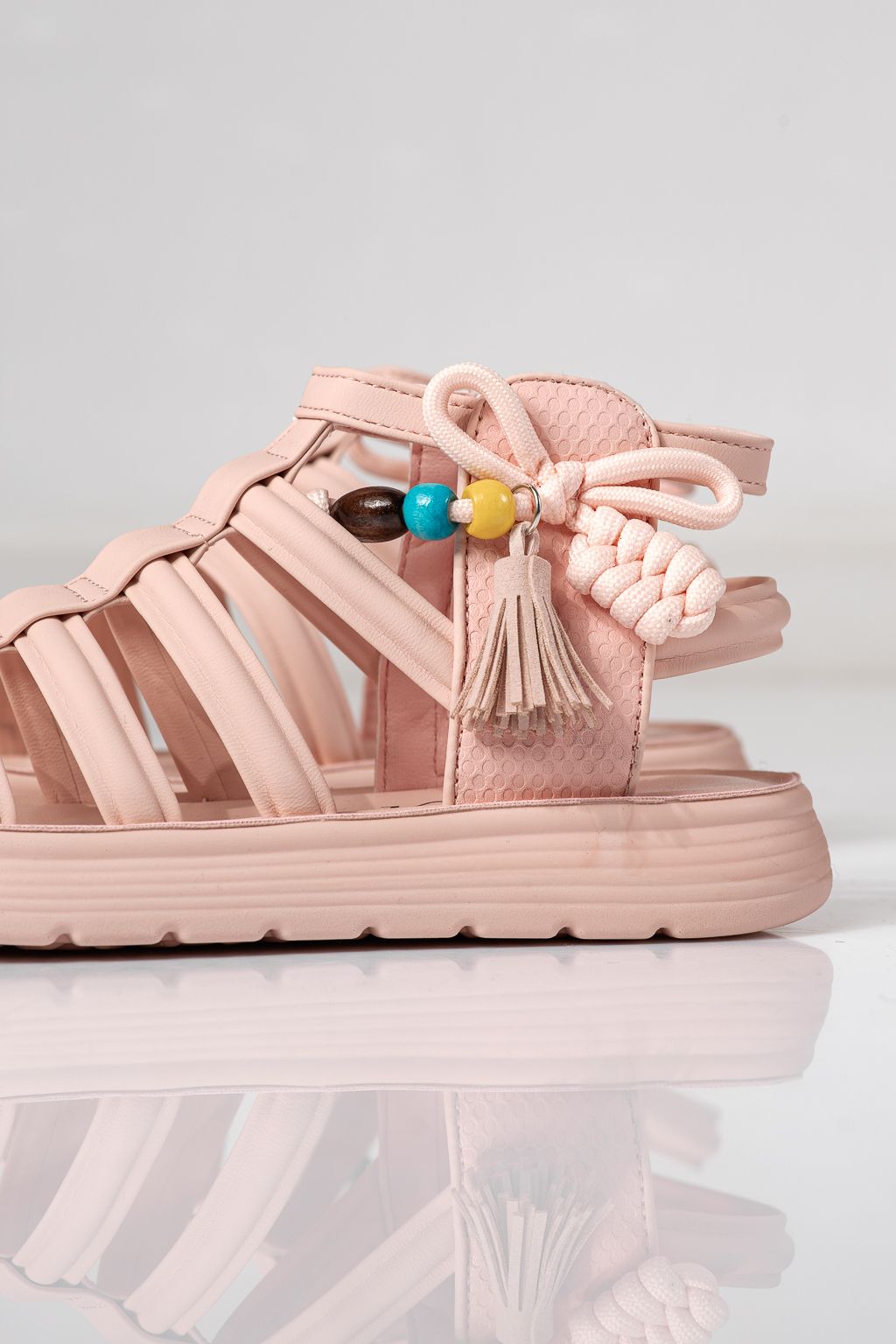 Gyerek szandálok rózsaszín öko bőrből készült Madison #24959