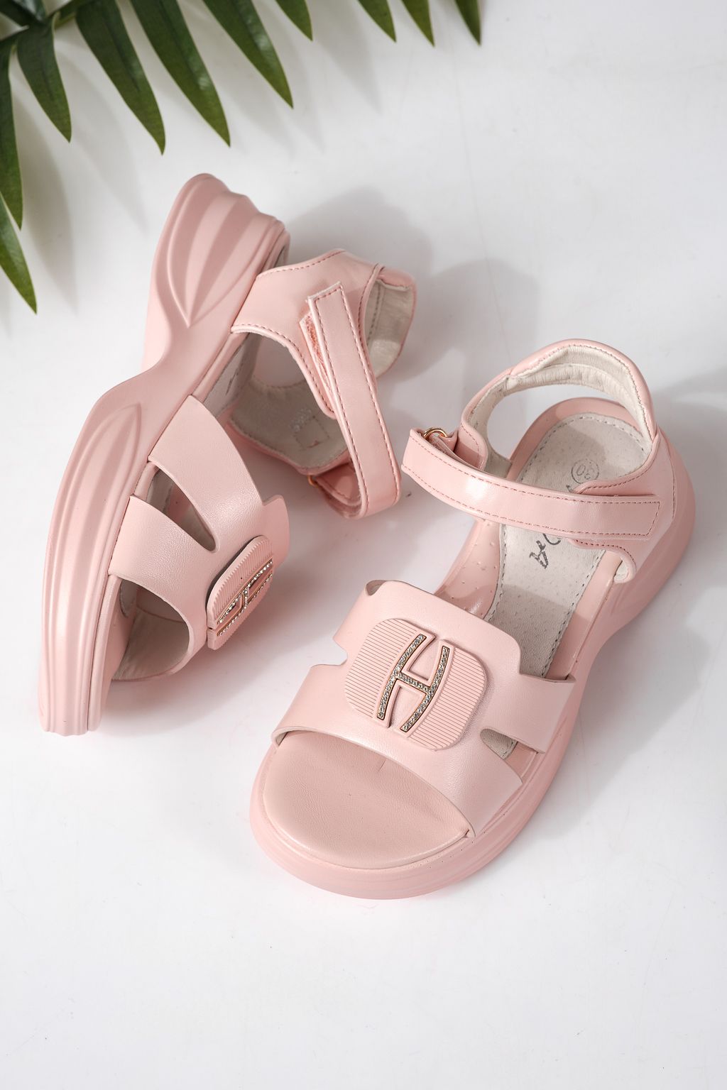 Gyerek szandálok rózsaszín öko bőrből készült Fianna #24921