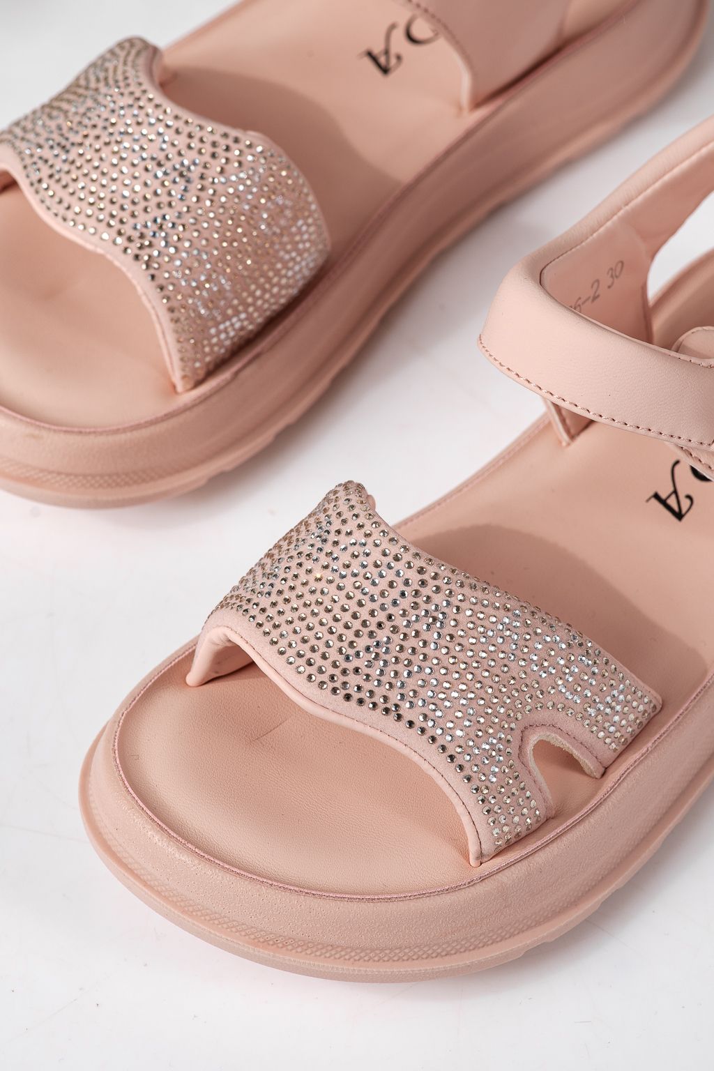 Gyerek szandálok rózsaszín öko bőrből készült Ivara #24925