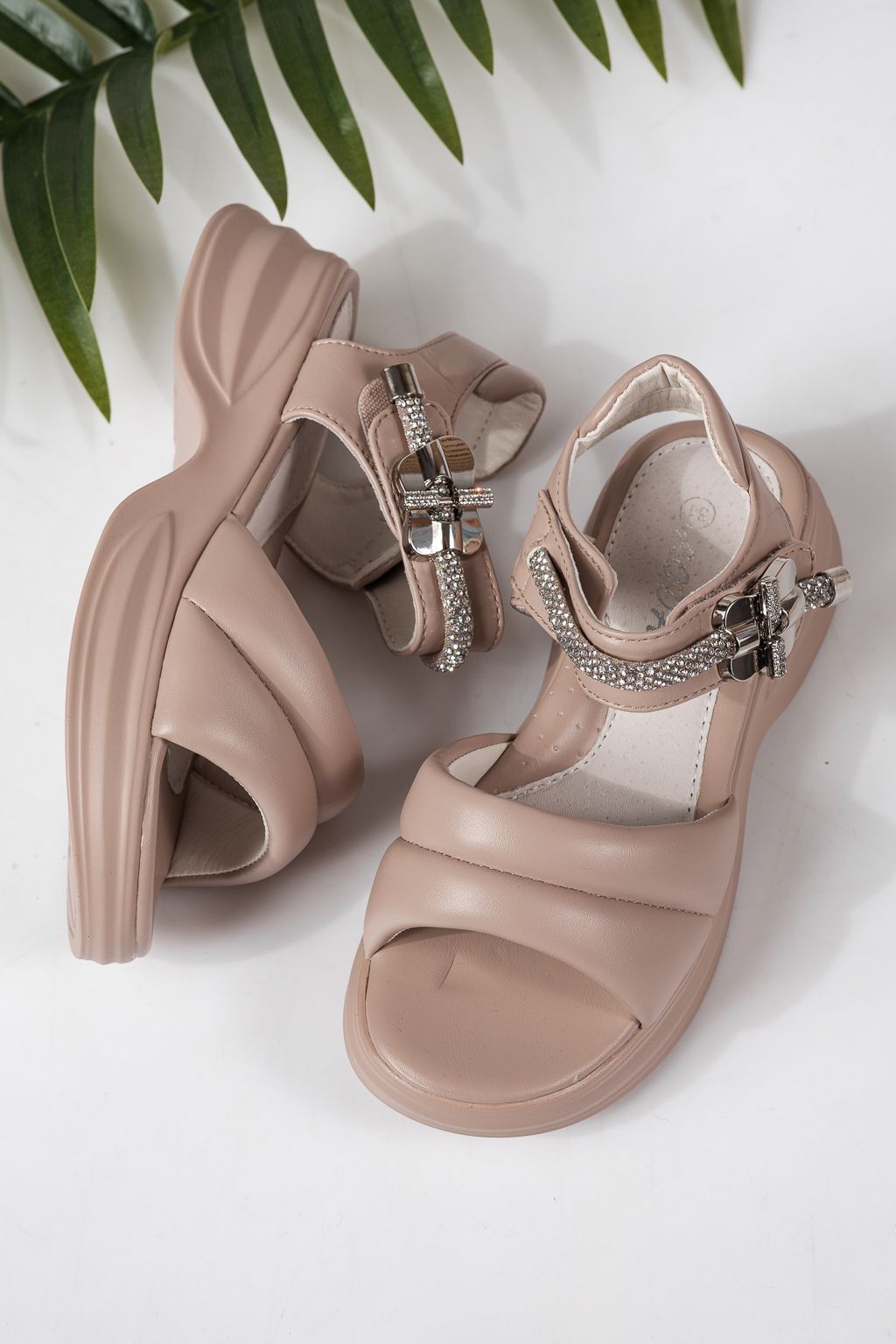 Gyerek szandálok rózsaszín öko bőrből készült Flori #24949