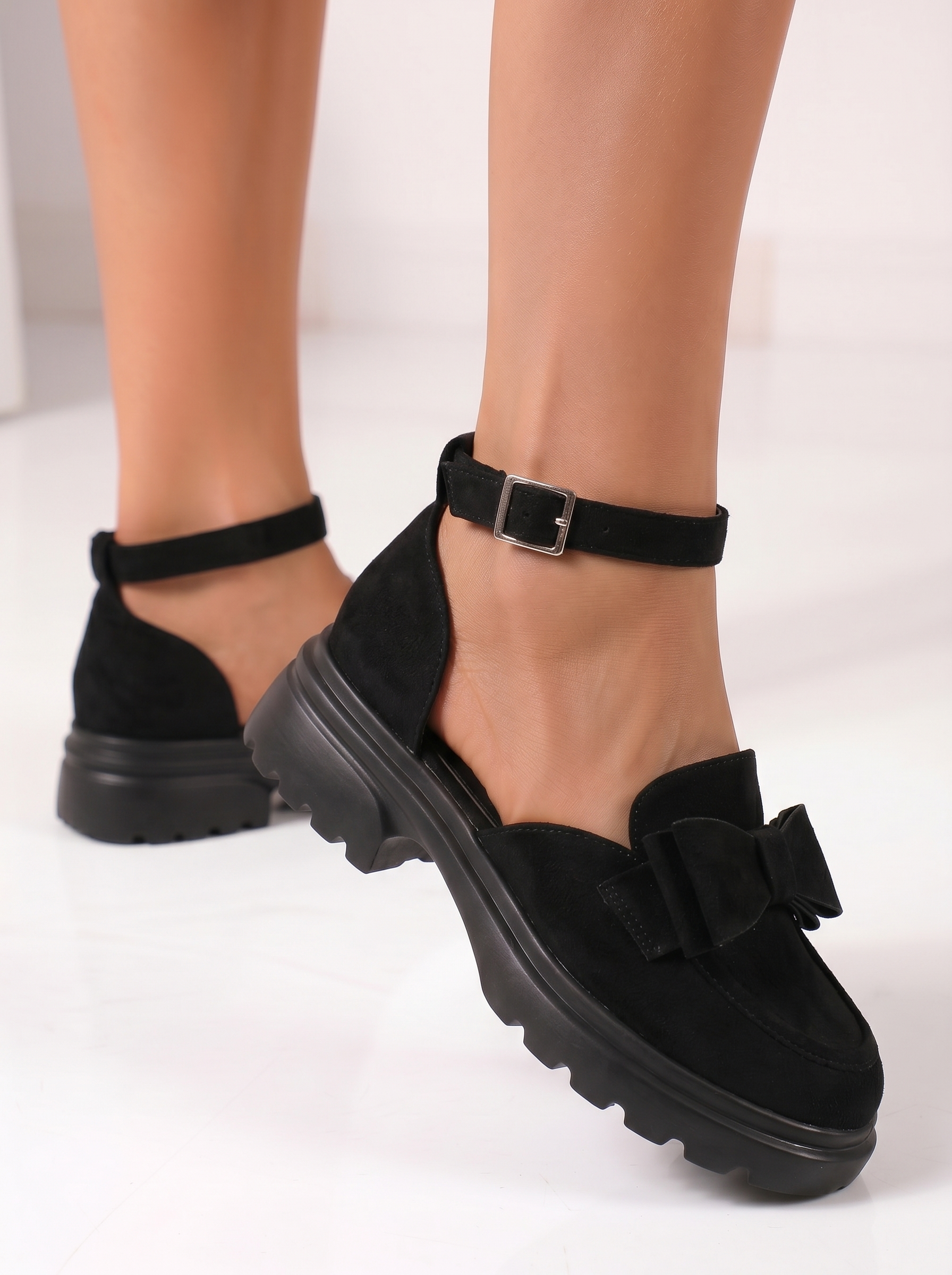 Női fekete alkalmi cipő ekológikus bőrből Maris #24995