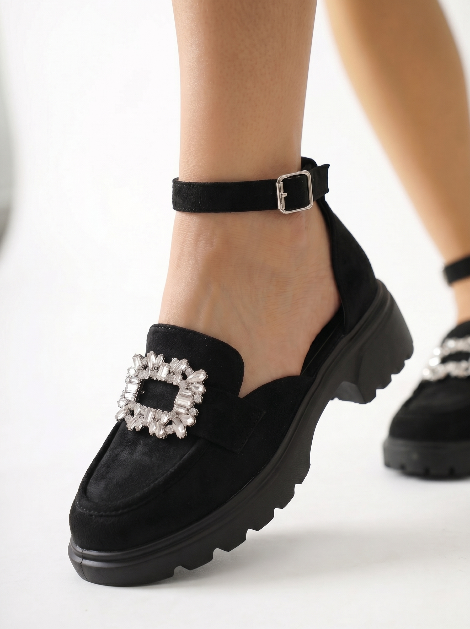 Naomi Női Alkalmi Cipő Fekete Ökológiai Velúr Lakkbőr  #24989