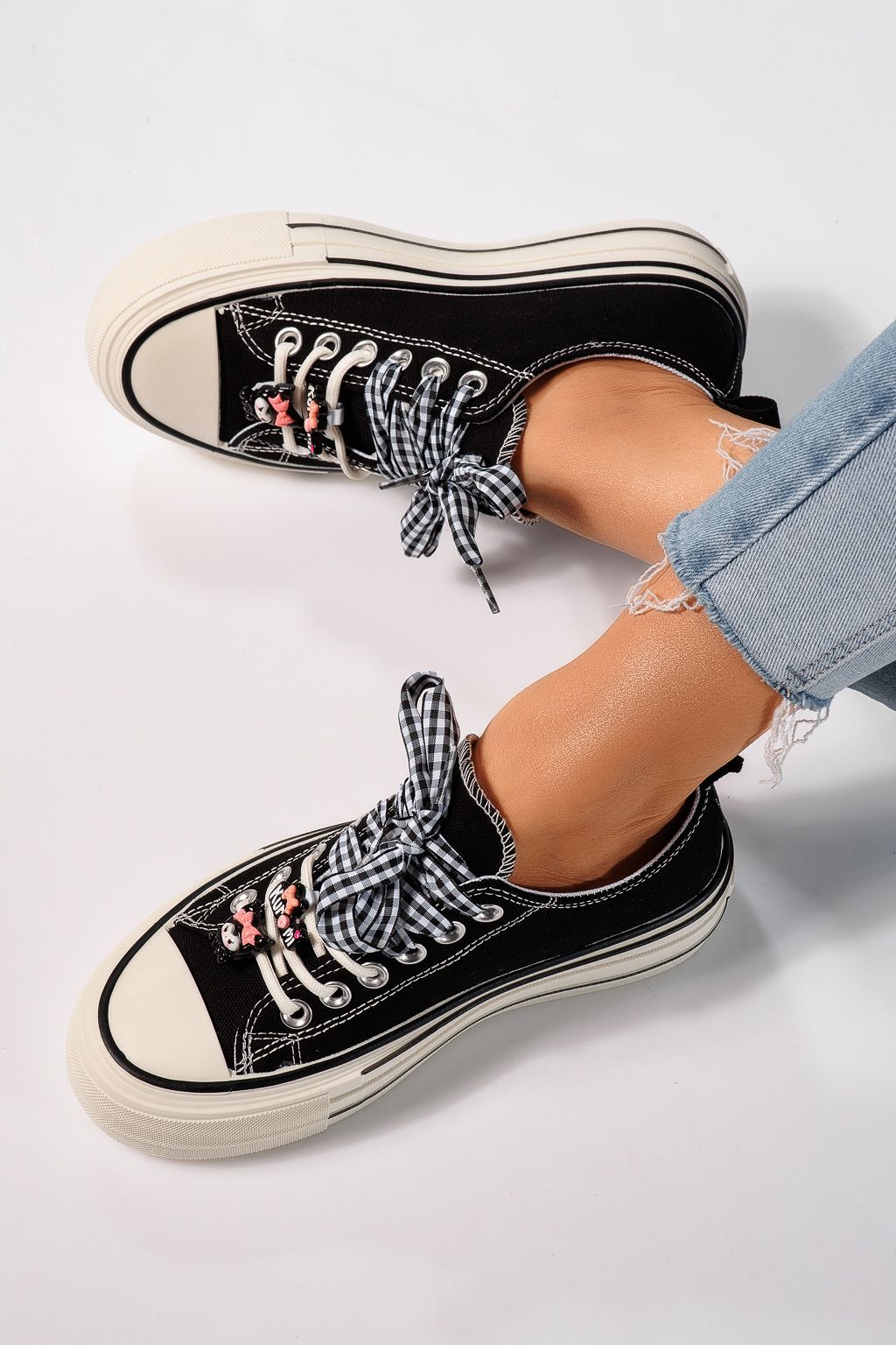 Női fekete Amelia textil tornacipő #25236