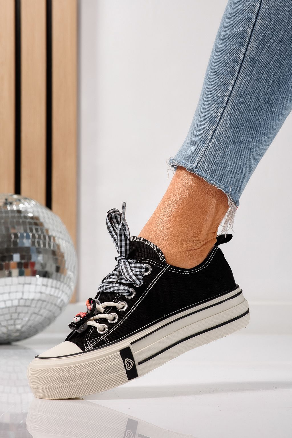 Női fekete Amelia textil tornacipő #25236