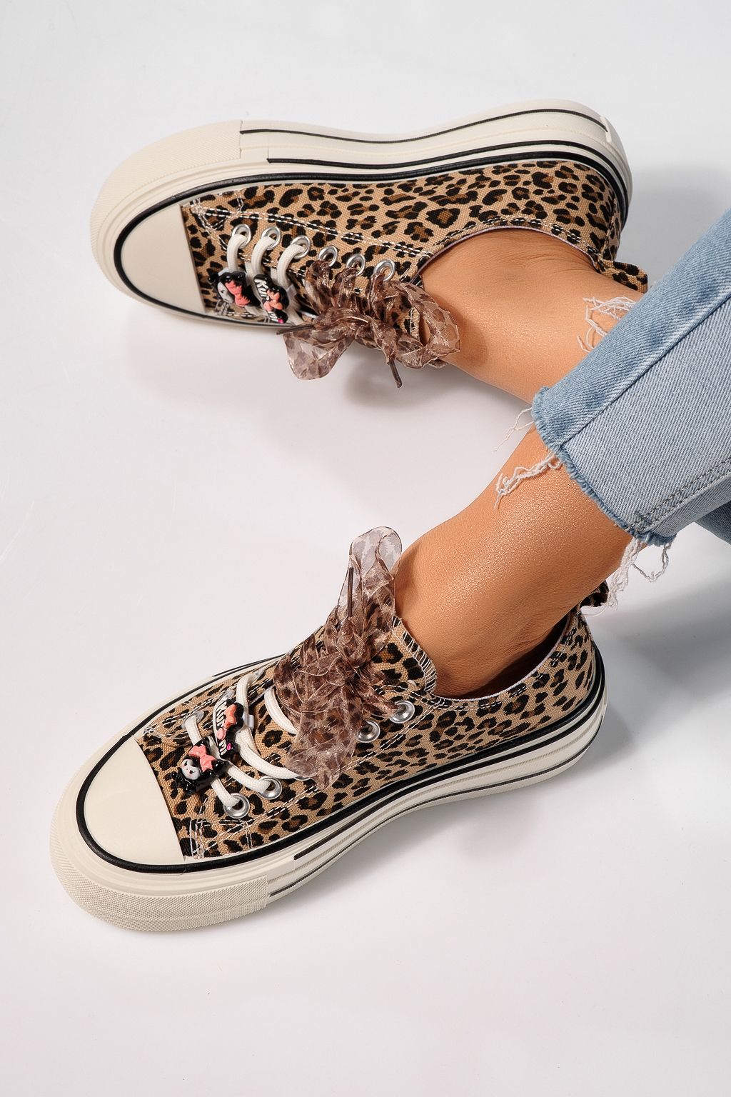 Női leopárd textil tornacipő Amelia #25237