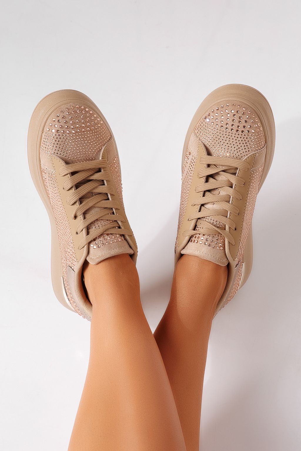 Női sportcipők khaki öko velúrból készült Lark #25476