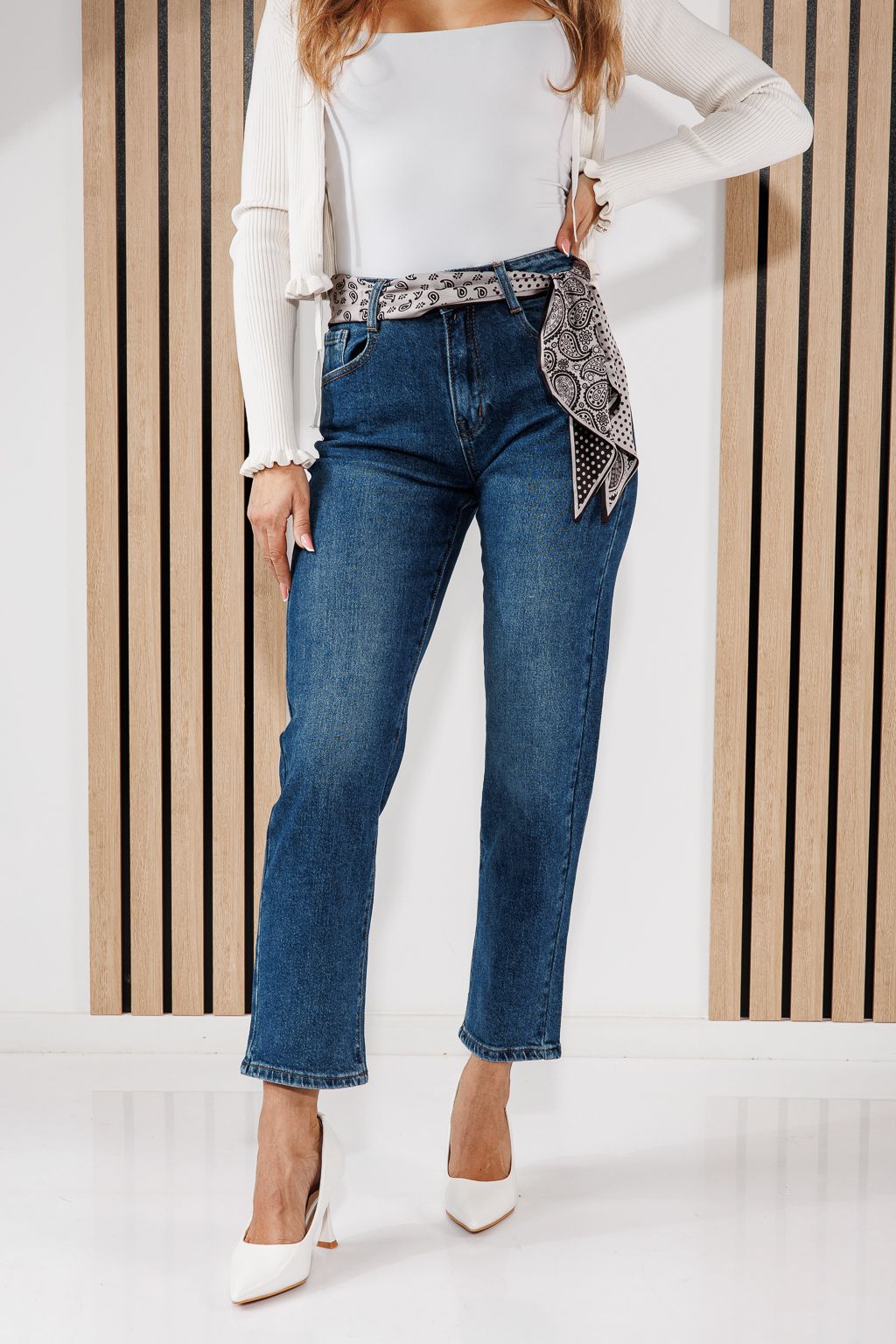 Női Wide Leg Farmernadrágok Oria Kék #A1466