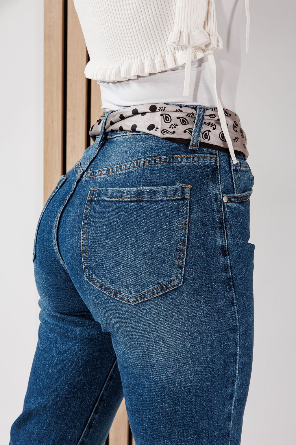 Női Wide Leg Farmernadrágok Oria Kék #A1466
