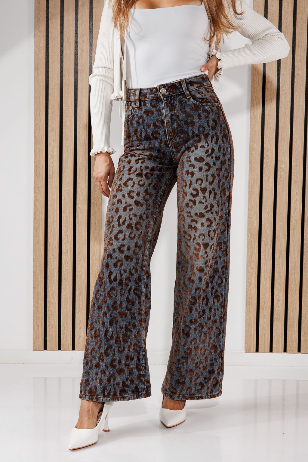Női Wide Leg Farmernadrágok Maya Kék #A1452