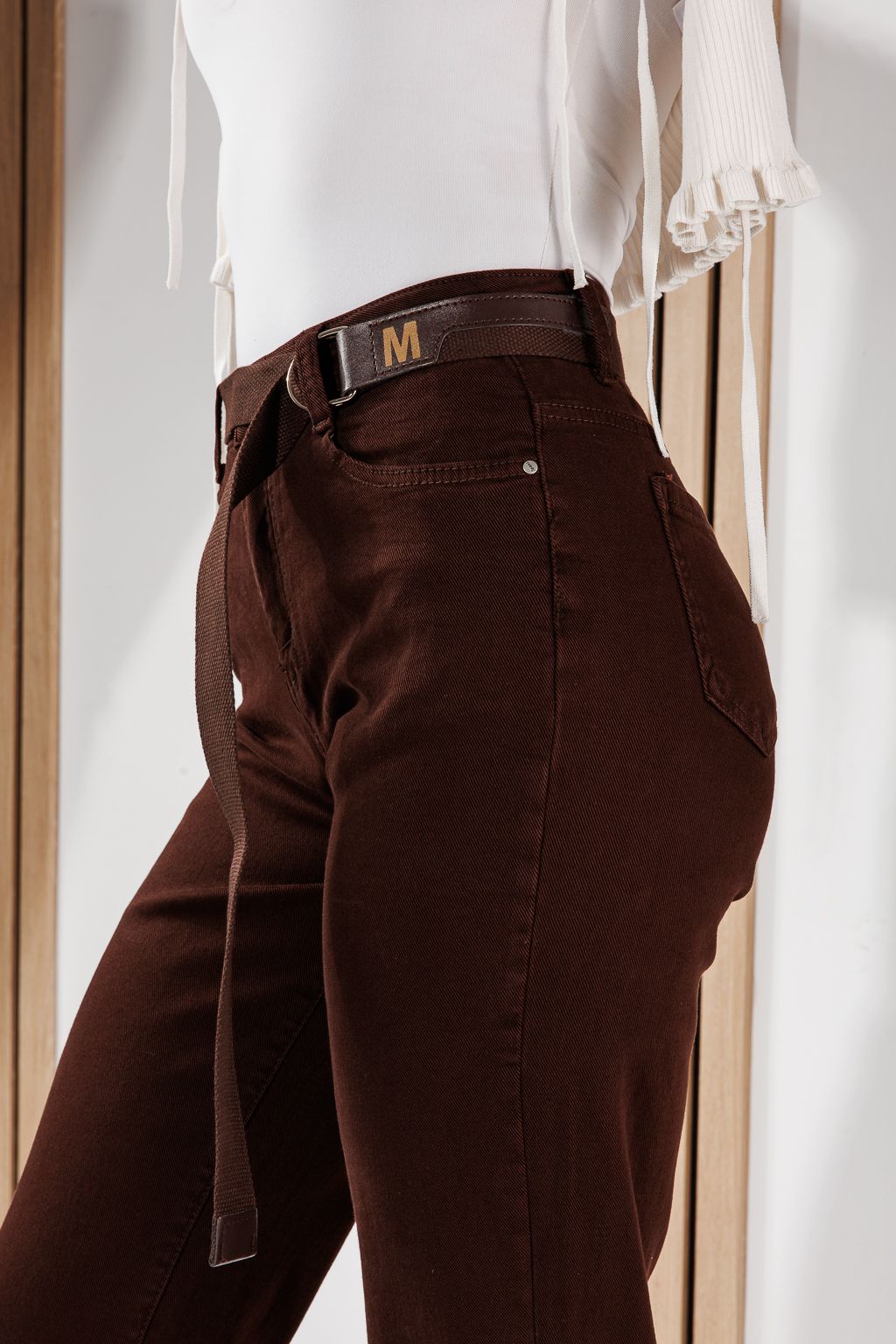 Női Baggy Fit Farmernadrágok Sarah Barna #A1463