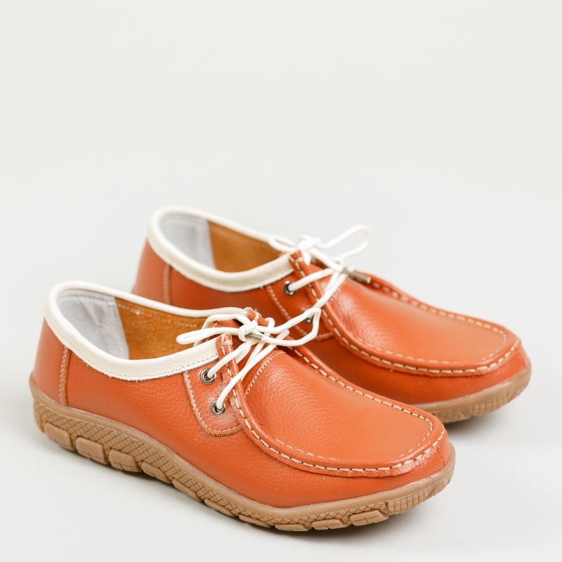 Természetes bőr cipő Narancssárga Paula #2097M