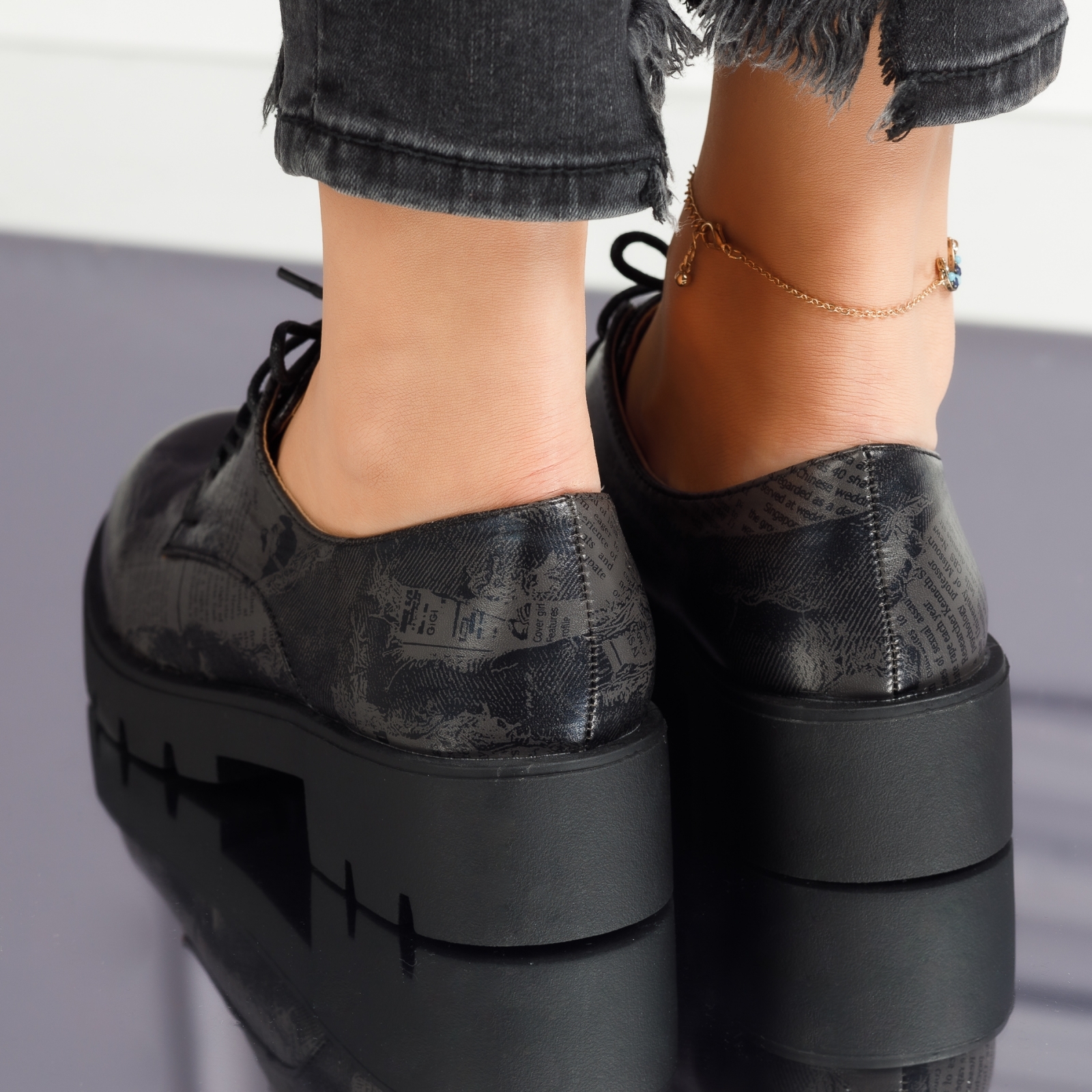 Alkalmi cipő fekete Stefania #4104M