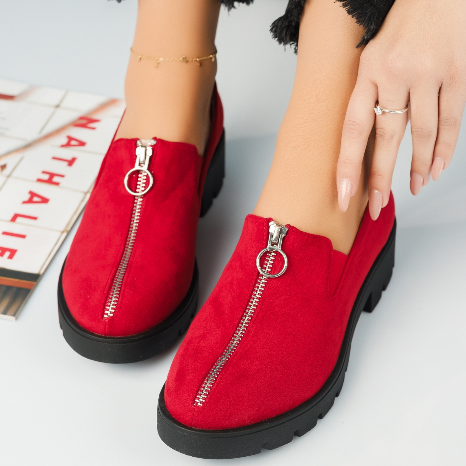 Alkalmi cipő piros Abrienda  #4176M