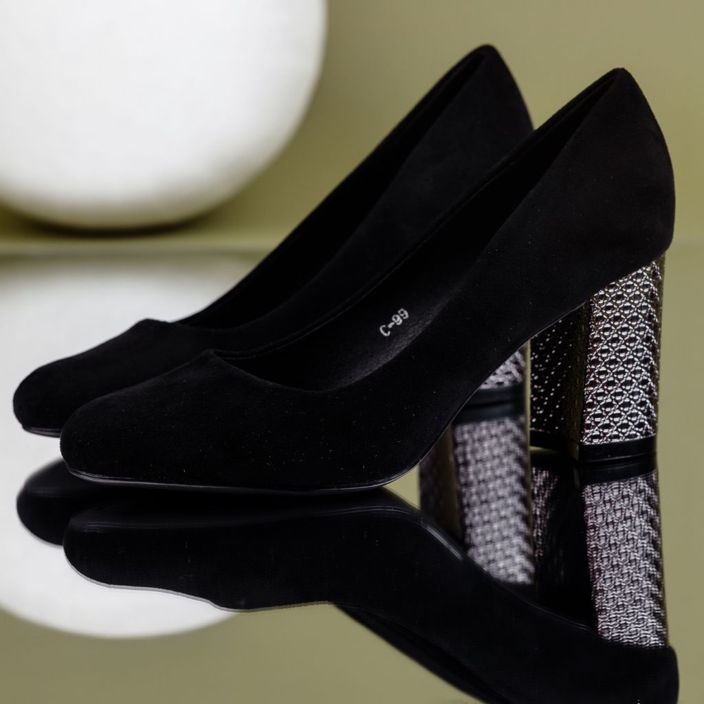 Дамски обувки на ток Kiara Черен2 #7060M