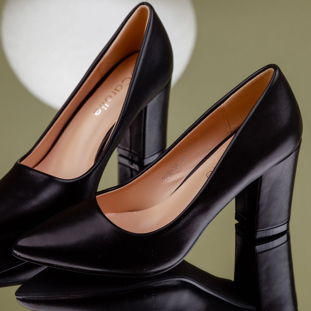 Magas sarkú cipő Fekete Abby2  #7117M