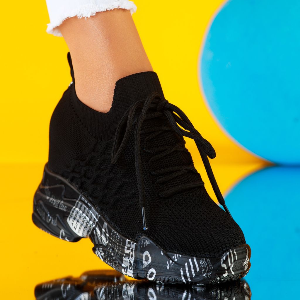 Ari Női Fekete Sportcipő Platformmal #9519