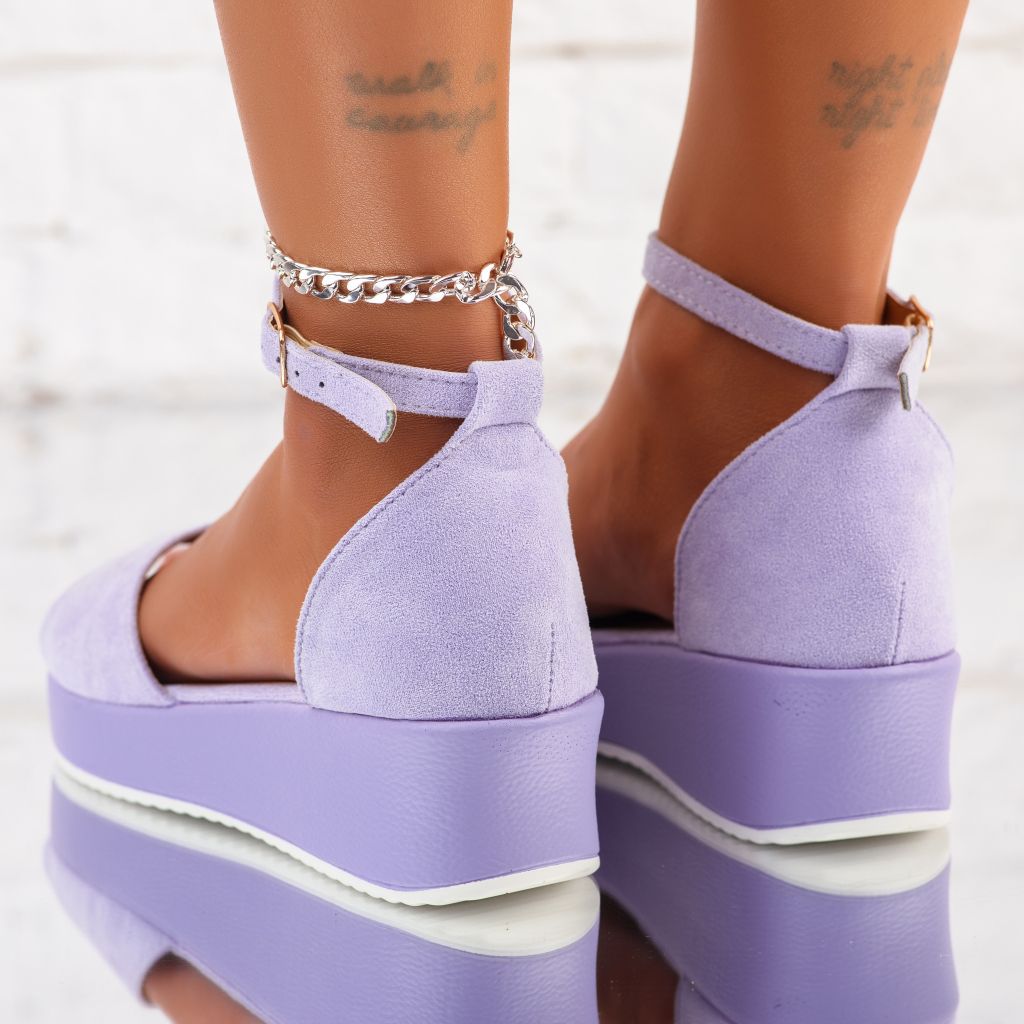 Дамски сандали с платформата Charlie лилаво #10322