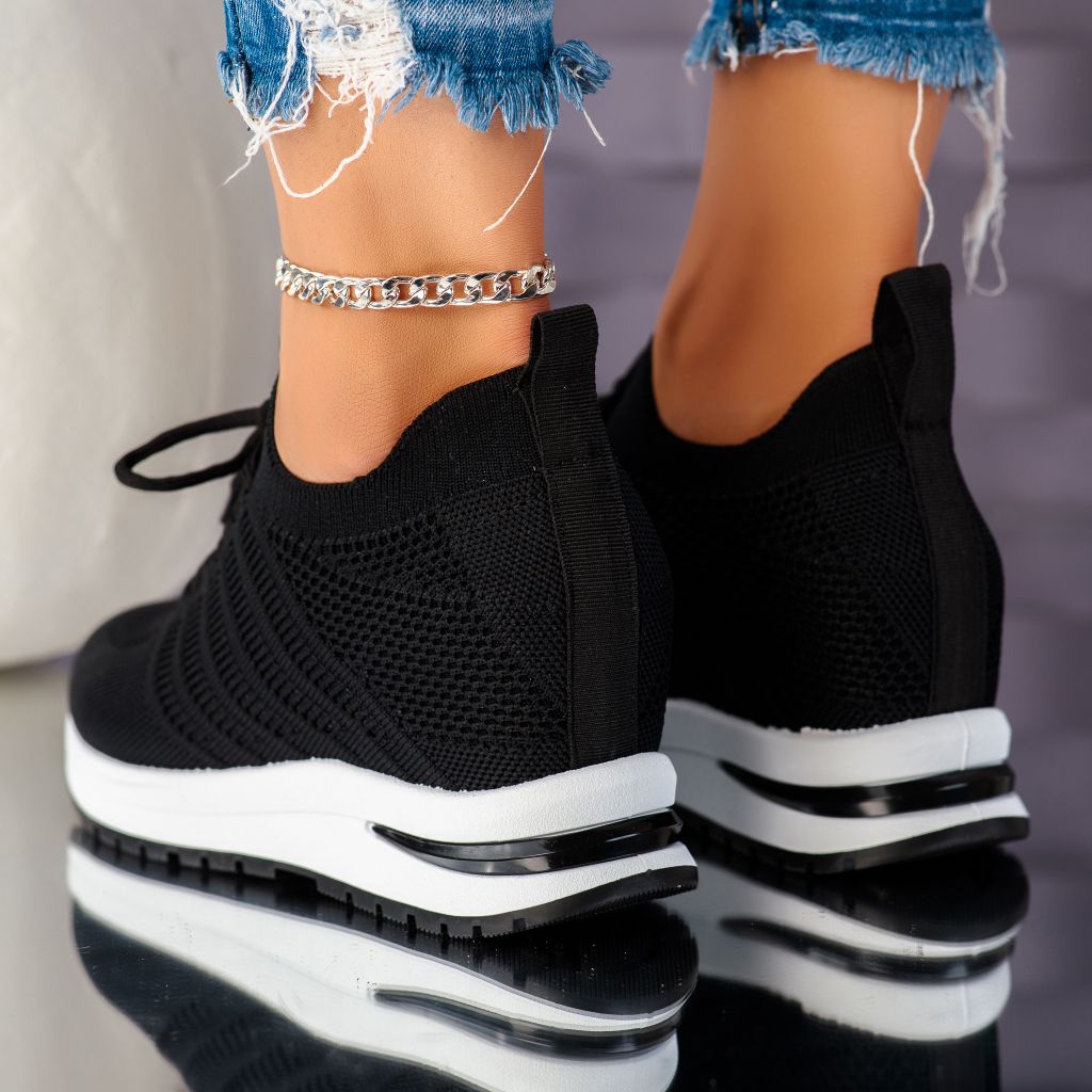 Maddy Női Fekete Sportcipő Platformmal #10721