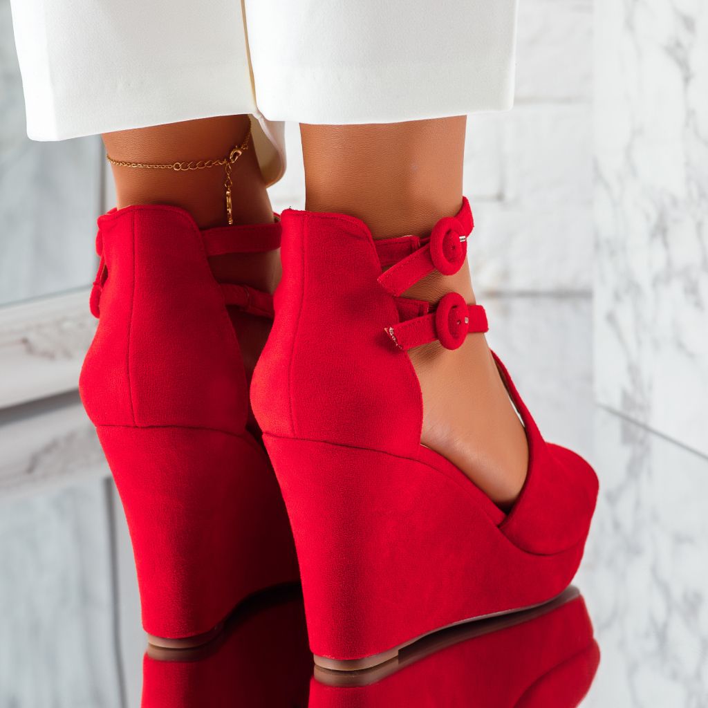 Дамски сандали с платформата Marissa домати #11294