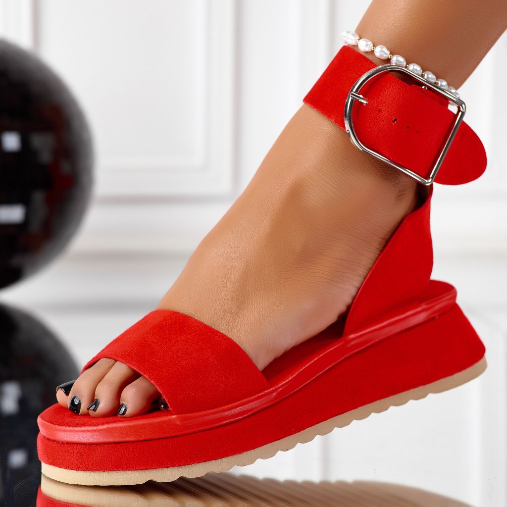 Дамски сандали на платформа Nina домати #11376