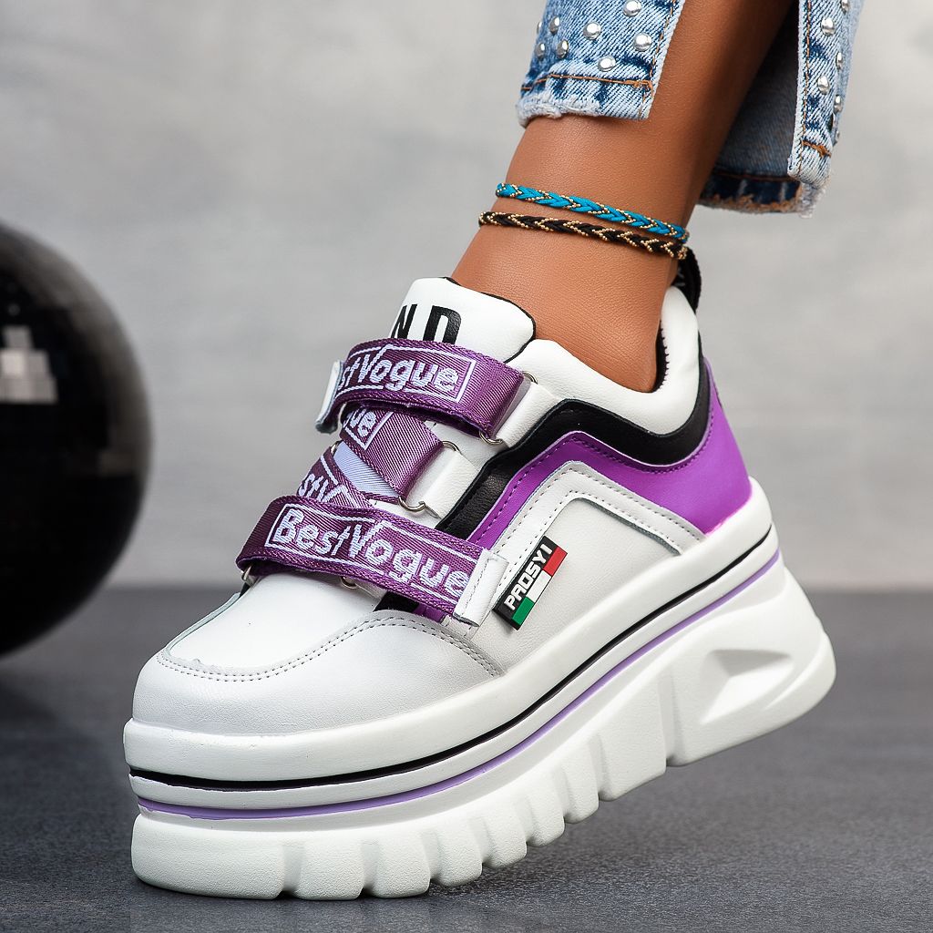 Дамски спортни обувки с платформата Rita лилаво #12241