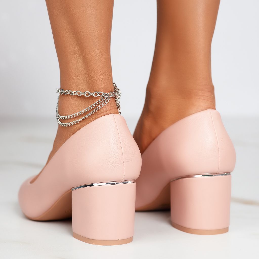 Pantofi Dama cu Toc Melania Roz #12390