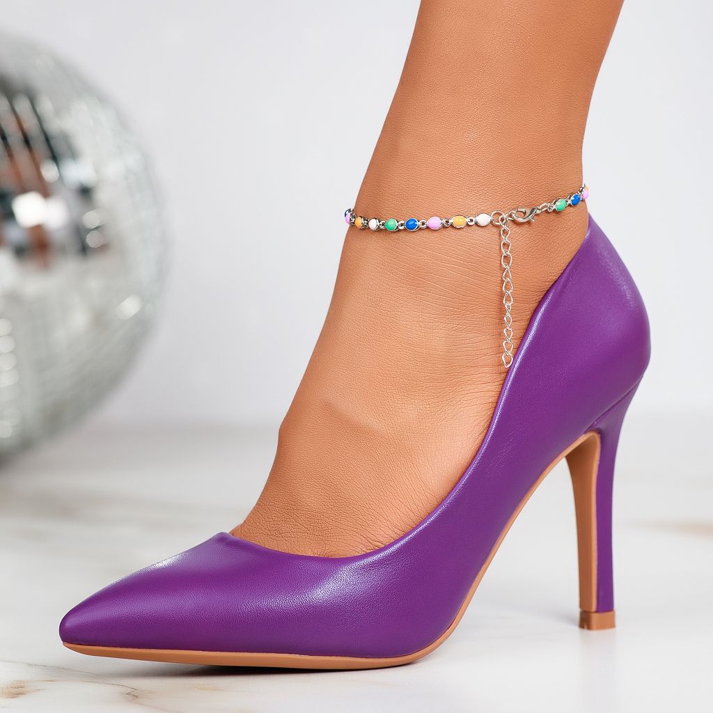 Дамски обувки с ток Suzy лилаво #12374
