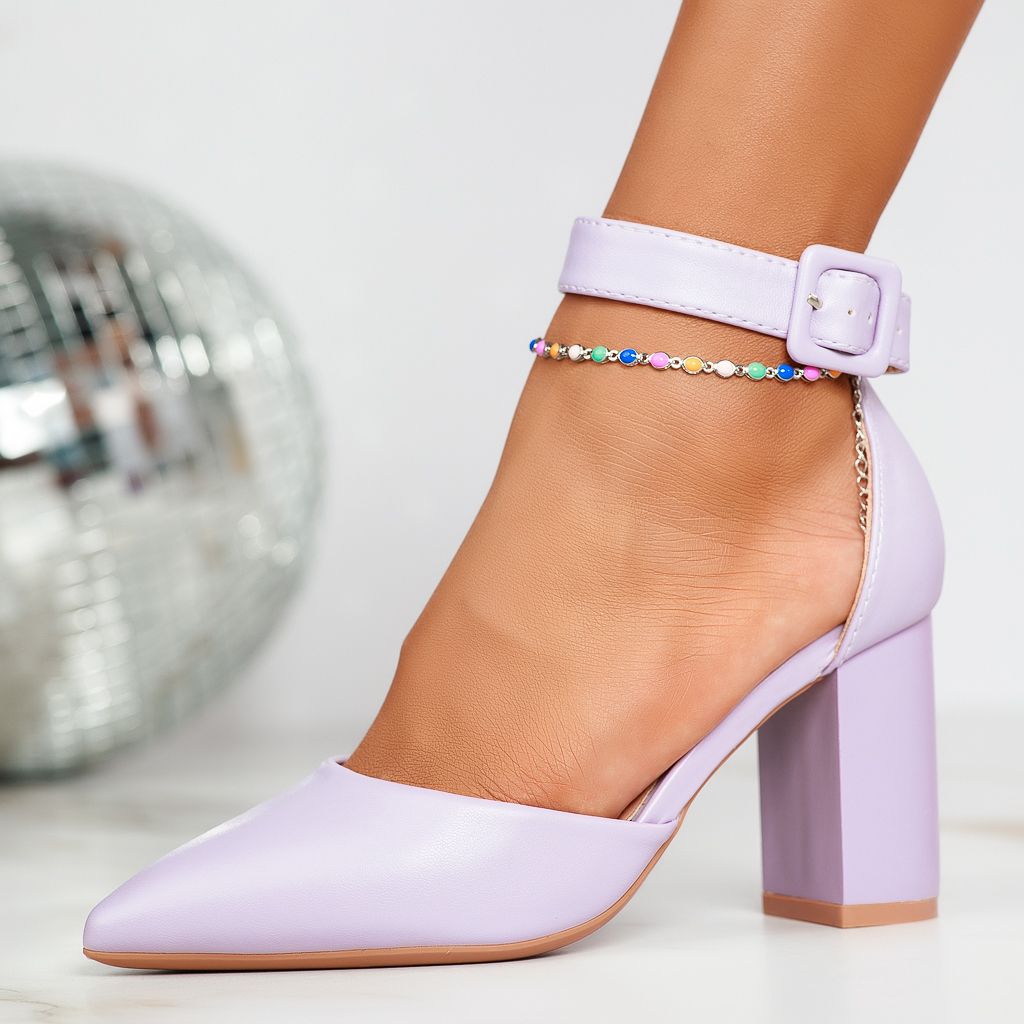Дамски обувки с ток Bonnie лилаво #12420