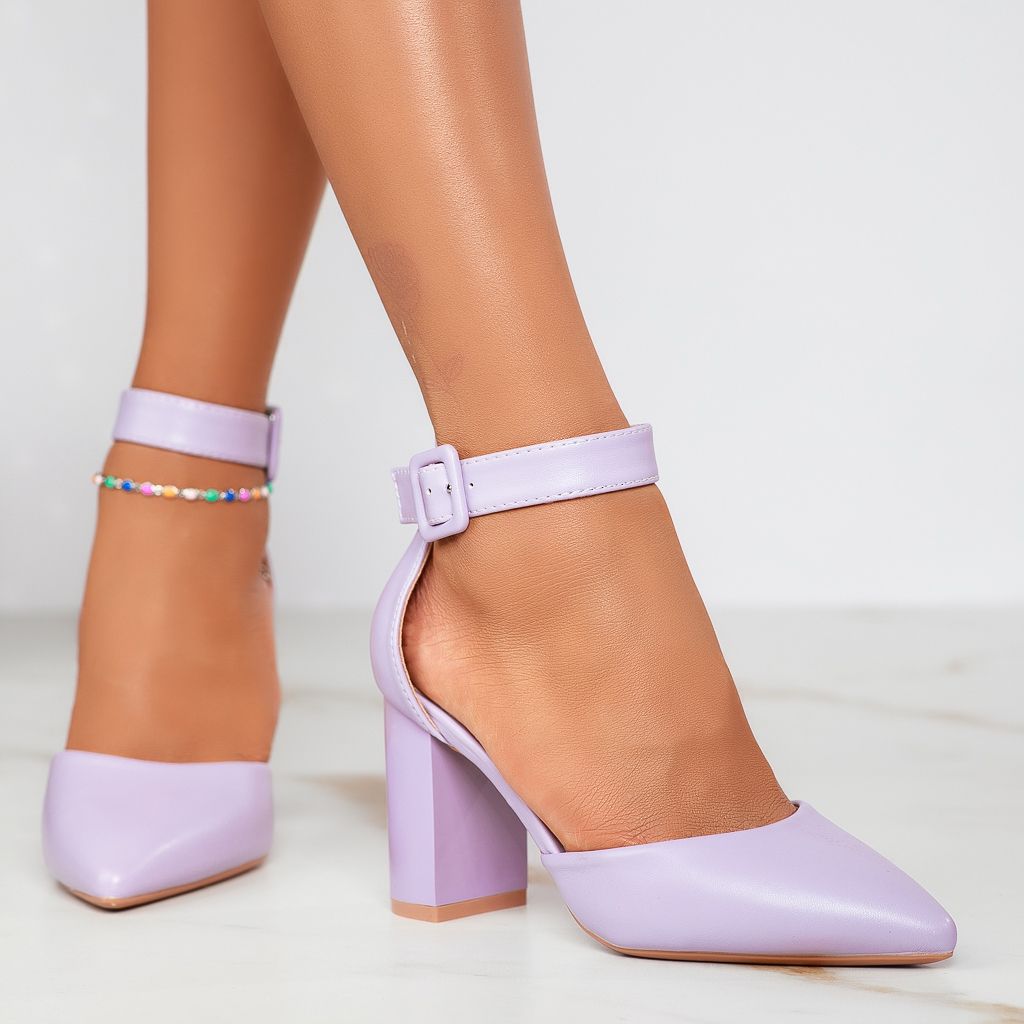 Дамски обувки с ток Bonnie лилаво #12420