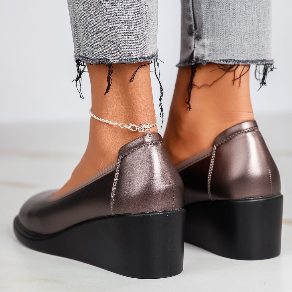 Ежедневни дамски обувки с платформа Rhodos Сив #12334