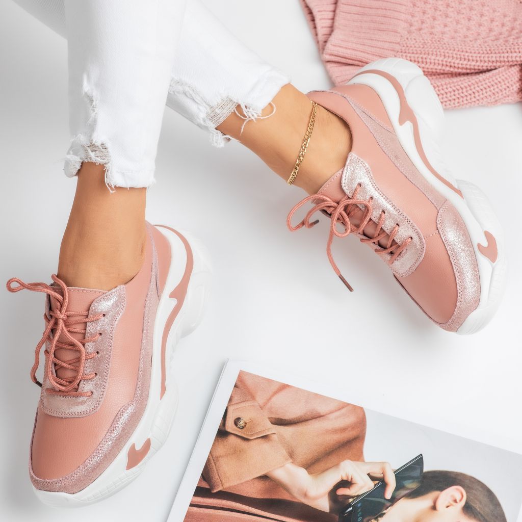 Спортни обувки Дамска естествена кожа Iris розово #12510