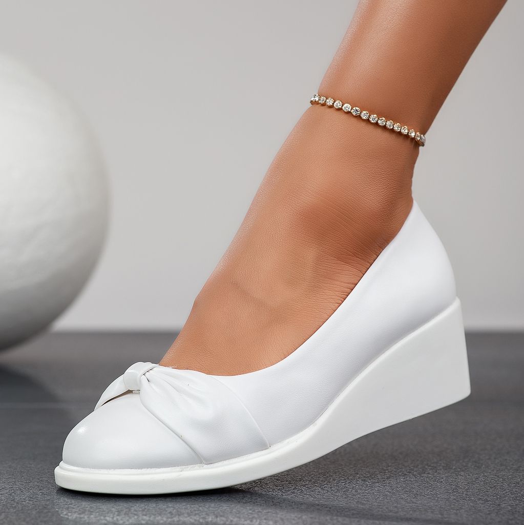Ежедневни дамски обувки с платформа Elena Бяло #12345