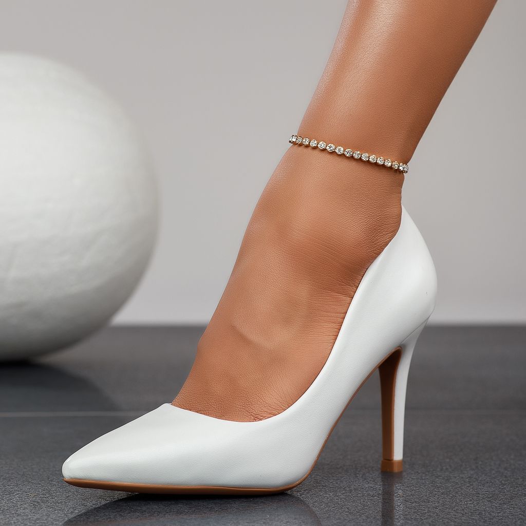 Дамски обувки с ток Suzy Бяло #12378