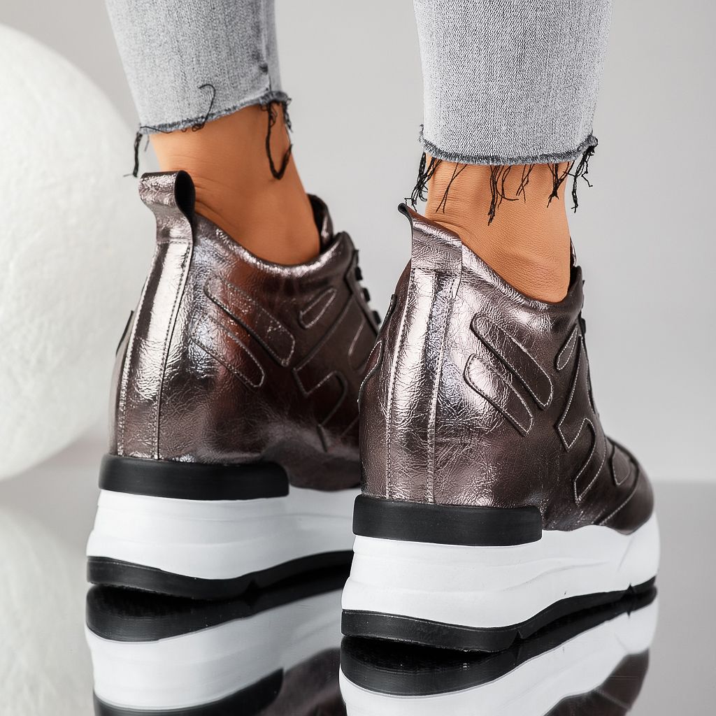 Дамски спортни обувки С платформата Sophie Сив #12710