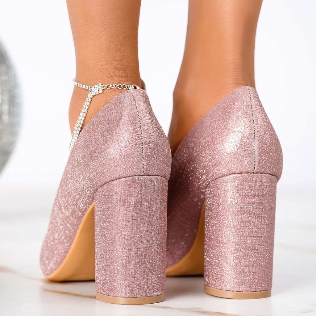 Дамски обувки с ток Anabelle розово #13281