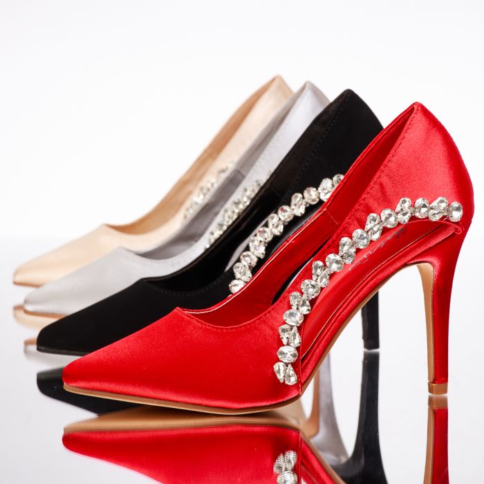 Дамски обувки с ток Greta Сив #13475