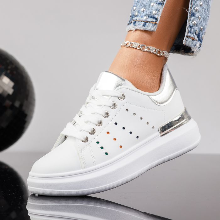 Дамски спортни обувки Lima Бяло/Сребро #13634